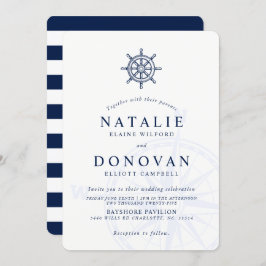 船舶用車輪航海の結婚式招待状 招待状