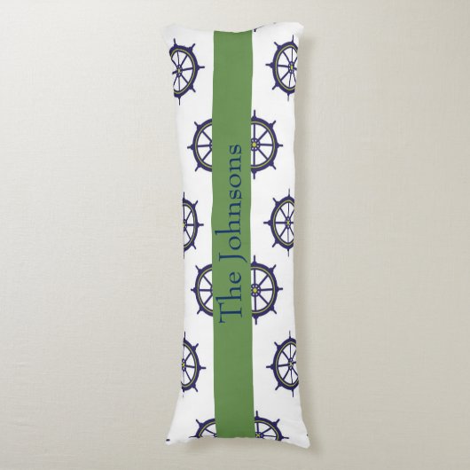 船舶用車輪航海の緑と青 ボディピロー (正面縦)