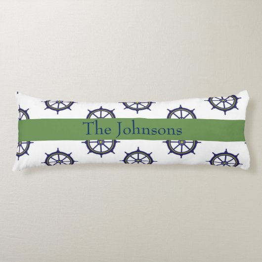 船舶用車輪航海の緑と青 ボディピロー (正面)