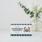 船舶用車輪 |いかりパターン |カニのロゴ 名刺 (スタンド正面)