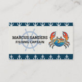 船舶用車輪 |いかりパターン |カニのロゴ 名刺 (正面)