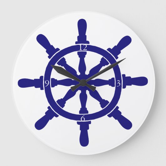 船舶用車輪 ラージ壁時計 (正面)