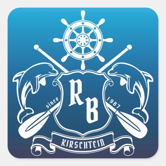 船舶記章ドルフィンズヘルムオール航海のスシールド スクエアシール (正面)