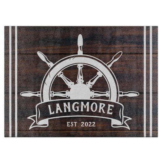 船舶車輪ファミリー名年確立ビーチ湖 カッティングボード (正面)