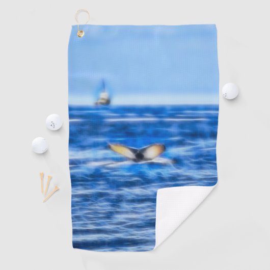 船舶青航海の海付きホエールテール ゴルフタオル (インサイチュ)