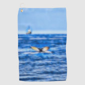 船舶青航海の海付きホエールテール ゴルフタオル (正面)