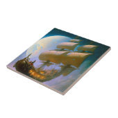 船舶飛んでいるファンタジー芸術 タイル (側面)