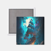 船舶飛んでいるファンタジー芸術 マグネット (正面/裏面)