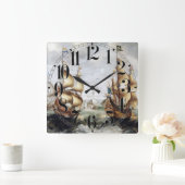 船舶1632 スクエア壁時計 (ホーム)