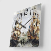 船舶1632 スクエア壁時計 (傾斜)