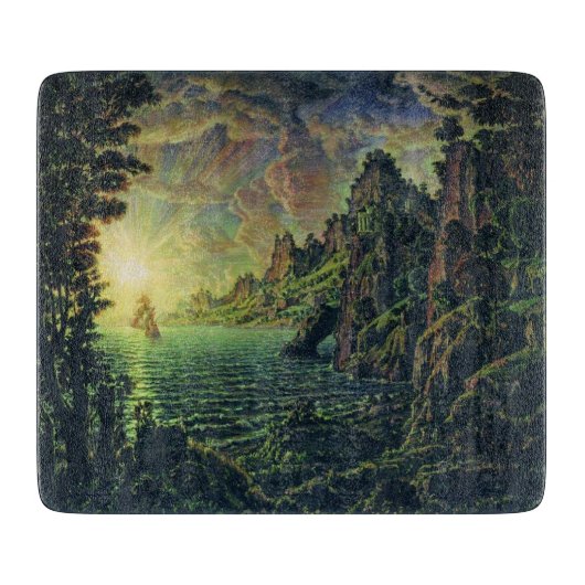 船舶:夕べ太陽(Konstantin Bogaevsky著) カッティングボード (正面)