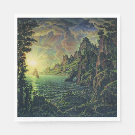 船舶：夕べ太陽（Konstantin Bogaevsky著） スタンダードランチョンナプキン