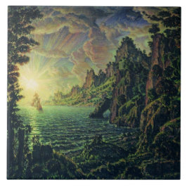 船舶：夕べ太陽（Konstantin Bogaevsky著） タイル