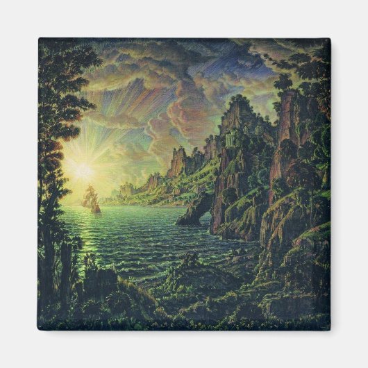 船舶：夕べ太陽（Konstantin Bogaevsky著） マグネット (正面)