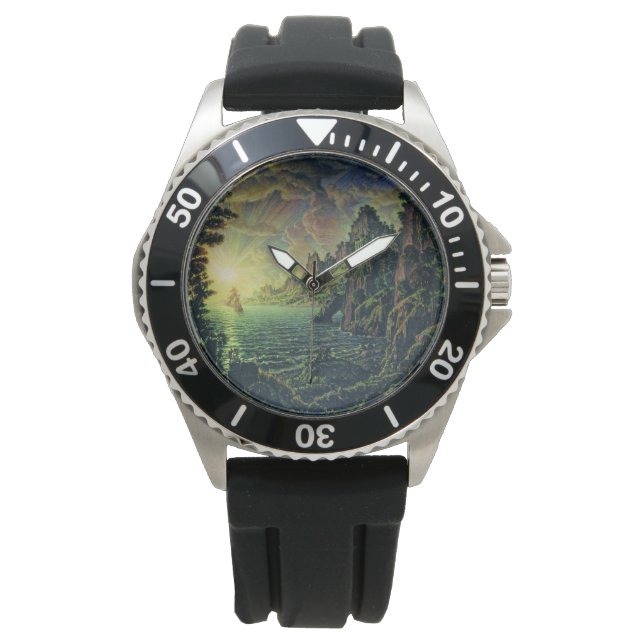 船舶：夕べ太陽（Konstantin Bogaevsky著） 腕時計 (正面)