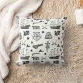 船舶、大砲、剣、ワインパイレーツテーマ クッション (ブランケット)