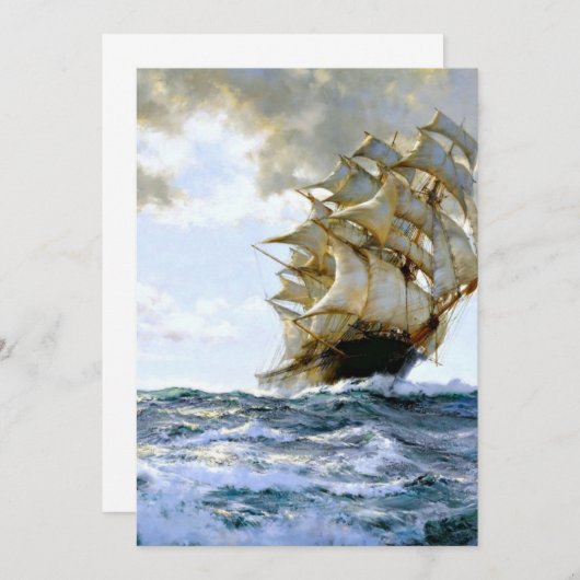 船誇りを持ったはモンタ絵画ーグ・ドーソン 招待状 (正面/裏面)