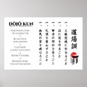 船越義珍の教え 五つの道場訓 ポスター (正面)