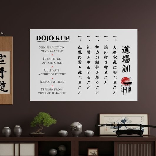 船越義珍の教え 五つの道場訓 ポスター