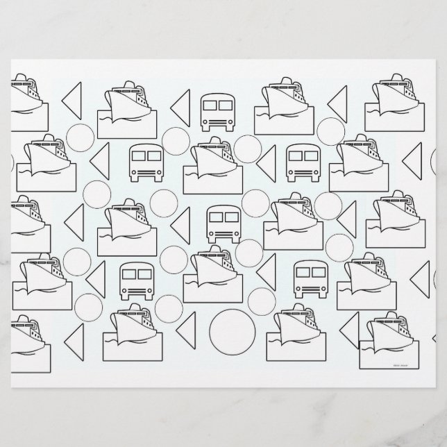 船車着色シートランチョンマット (正面)