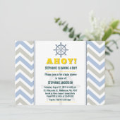 船輪航海の男の赤ちゃんシャワー 招待状 (スタンド正面)