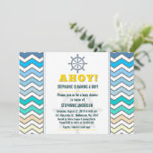 船輪航海の男の赤ちゃんシャワー 招待状 (スタンド正面)