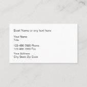 船遊びのテーマの名刺 名刺 (裏面)