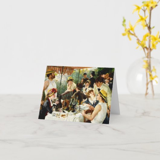 船遊びのパーティーのメッセージカードのルノアールの昼食会 カード (黄色い花)
