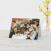 船遊びのパーティーの昼食会、ルノアール カード (黄色い花)