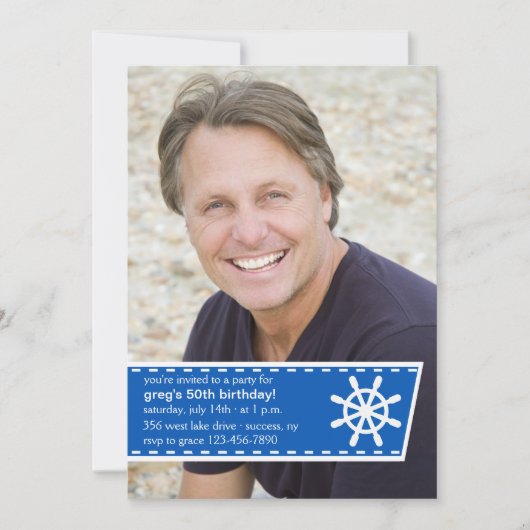 船遊びの生命写真の招待状 招待状 (正面)