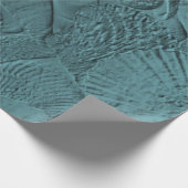 船酔いティール(緑がかった色)海ビーチ金属デクページ ラッピングペーパー (角)