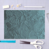 船酔いティール(緑がかった色)海ビーチ金属デクページ 薄葉紙 (クラフト)