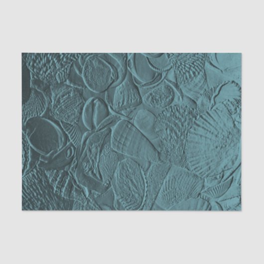 船酔いティール（緑がかった色）海ビーチ金属デクページ 薄葉紙 (正面)