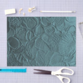 船酔いティール（緑がかった色）海ビーチ金属デクページ 薄葉紙 (クラフト)