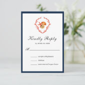 船酔い水彩結婚式RSVPカード 出欠カード (スタンド正面)