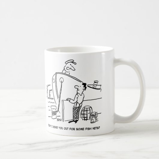 船長が漁網を届けるよう船員に指示する日記 コーヒーマグカップ (右)