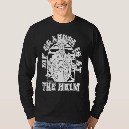 船長のおじいさん セーリング ヨット 船乗り Tシャツ (正面)
