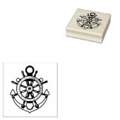 船長のホイールとアンカー ラバースタンプ (押印)