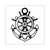 船長のホイールとアンカー ラバースタンプ (インプリント)