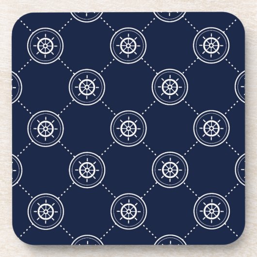 船長の車輪の模様 コースター (正面)