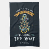 船長を乗せていてごめんなさい キッチンタオル (縦)