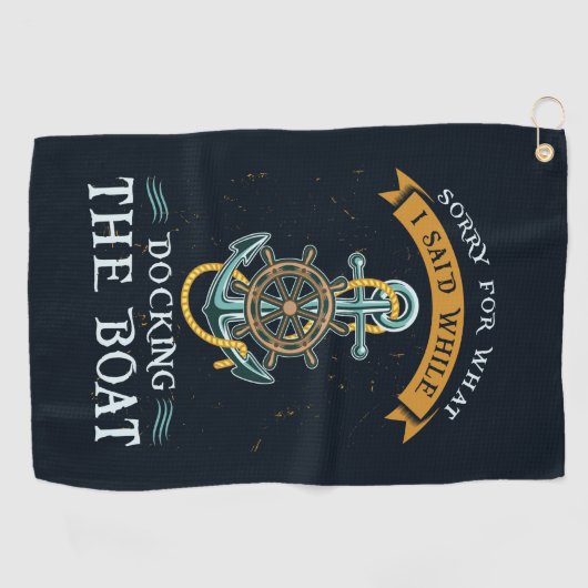 船長を乗せていてごめんなさい ゴルフタオル (横)