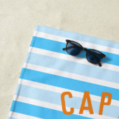 船長オールドスクールいかりタトゥー ビーチタオル (インサイチュ)