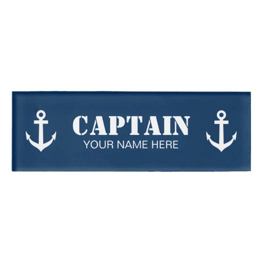 船長カスタムの船員用磁気名札 名札 (正面)