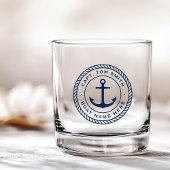 船長カスタム及び船名いかりロ縁どープ ウイスキーグラス