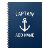 船長パーソナライズされたいかり帳 ノートブック (正面)