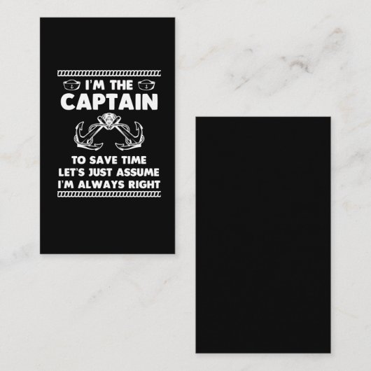 船長ユおもしろいーモアボーティングジョークセーラー 名刺 (正面/裏面)