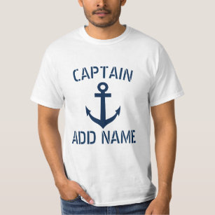 船長名パーソナライズされたいかりtシャツ tシャツ
