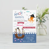 船長海賊タコの誕生日パーティーの招待 招待状 (スタンド正面)