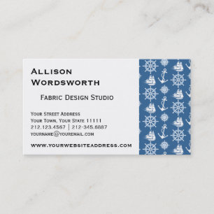 船長航海のな青および白いの船員 名刺